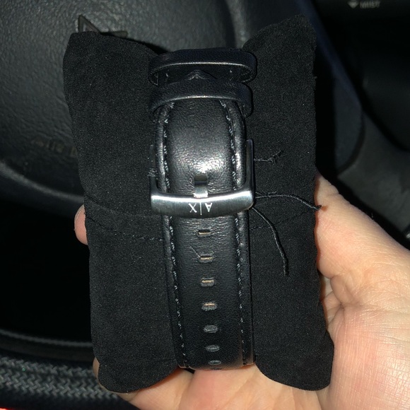 Armani Exchange Black Leather Watch - Picture 2 of 4